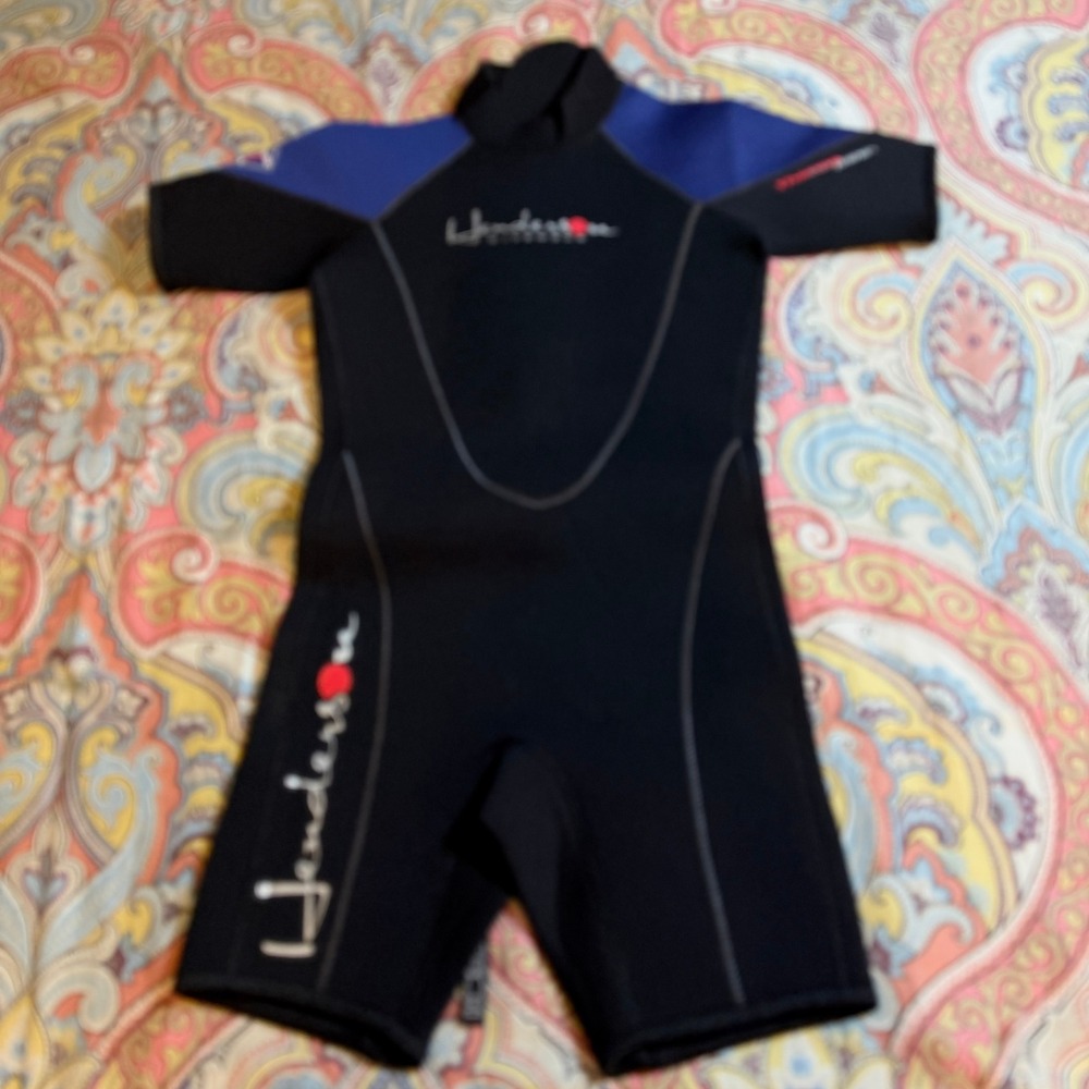 Henderson Kids Thermoprene 3mm Shorty Wetsuit Black Blue Dive Snorkel Suit